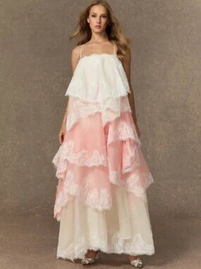 Aje Ophelia Lace Gown White Multicolour